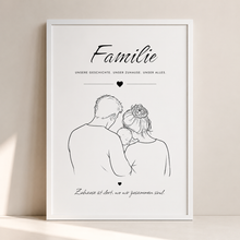 Familiensilhouette im Rahmen