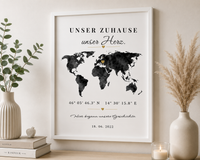 Personalisierte Heimatkoordinate im Rahmen