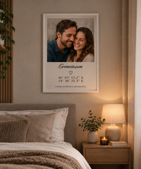 Personalisierte Bilder mit Ihrem Foto und Ihren Koordinaten