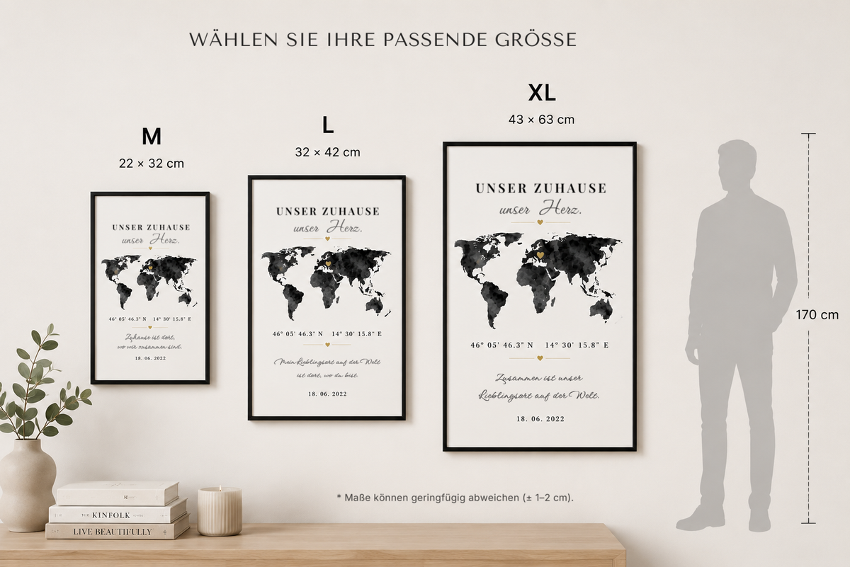 Personalisierte Heimatkoordinate im Rahmen